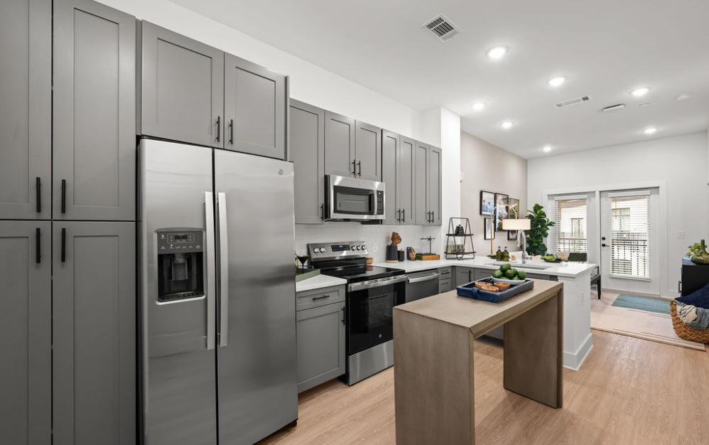 Luxury apartment kitchen at The Hawkins in Chamblee, GA