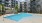 Resort-style swimming pool with sundeck at The Hawkins luxury apartments in Chamblee	